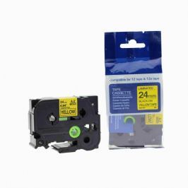 Utángyártott szalag Brother TZ-651 / TZe-651, 24mm x 8m, fekete nyomtatás / sárga alapon