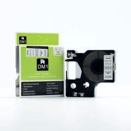 Utángyártott szalag Dymo 40910, S0720670, 9mm x 7m fekete nyomtatás / átlátszó alapon