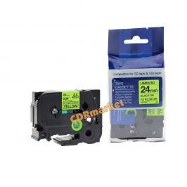 Utángyártott szalag Brother TZ-C51/TZe-C51, rikítós 24mm x 8m, fekete nyomtatás/sárga alapon