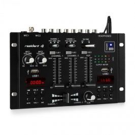 Resident DJ 22BT 2CH, 3-/2-csatornás keverőpult, 2 x USB, 3 x 6,3mm jack, fekete