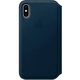 iPhone X Kožené pouzdro Folio vesmírně modré